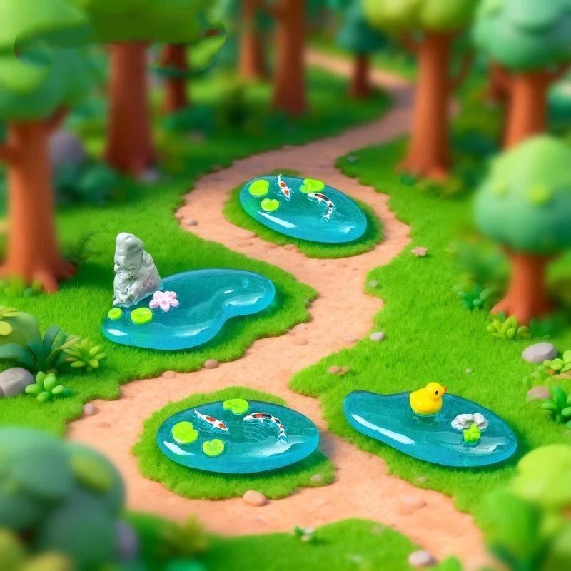 Mini Resin Pond Ornaments With - огляд і ціна Bonsai Garden With Koi Pond
